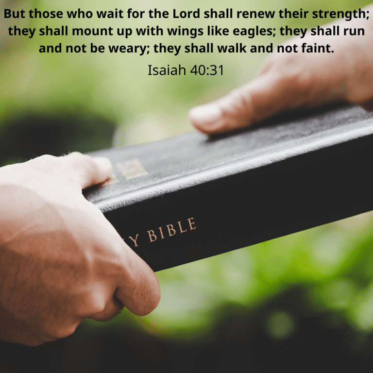 But those who wait for the Lord shall renew their strength; they shall mount up with wings like eagles; they shall run and not be weary; they shall walk and not faint.
